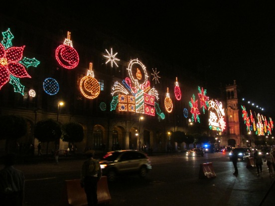 Christmas lights in the Zocalo